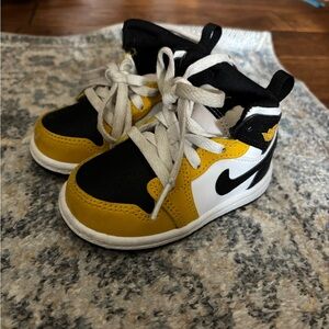 Toddler Black and Yellow Jordans